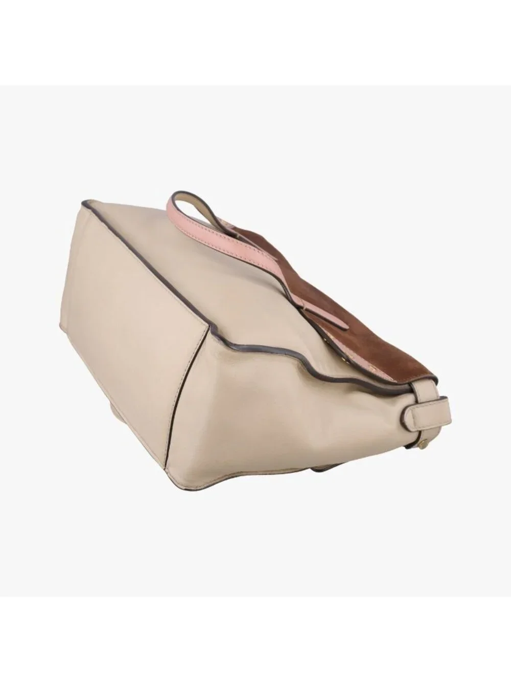 Fendi Flip Beige Pink Brown Leather Shoulder